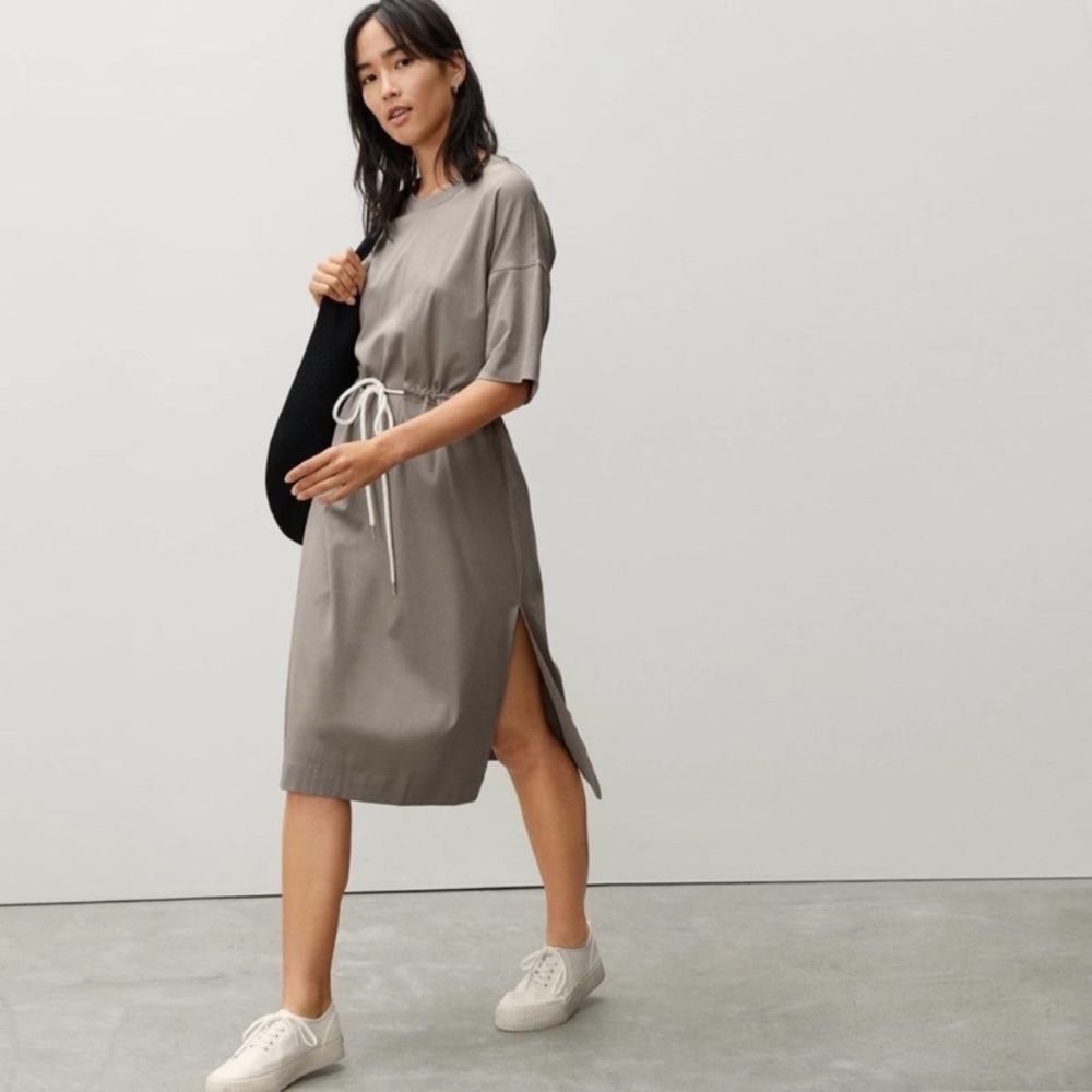EVERLANE tie front tee dress